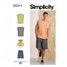 Simplicity Sewing Pattern S9314 Men’s Knit Top and Shorts Casual Sportswear