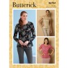 Butterick Sewing Pattern B6754 Misses' Semi Fitted Top With Key Hole Closure