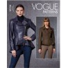 Vogue Sewing Pattern V1714 Misses' Peplum Jacket With Asymmetrical Zip Closure