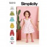 Simplicity Sewing Pattern S9319 Toddlers Cross Strap Top Dress Romper & Bloomers