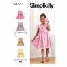 Simplicity Sewing Pattern S9320 Children's Girls Gathered Skirt Dresses Summer
