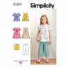 Simplicity Sewing Pattern S9321 Children's Mix & Match Top Shorts Dress Trousers
