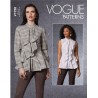 Vogue Sewing Pattern V1728 Misses' Close-fitting Peplum Top with Fly Front