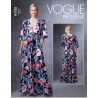 Vogue Sewing Pattern V1735 Misses' Plunge V Neck Dress Zip Back Opening