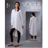Vogue Sewing Pattern V1744 Misses' Loose Fitting Long Shirt Button Down