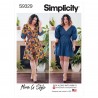 Simplicity Sewing Pattern S9329 Misses' Puff Sleeve Cross Front Flare Dresses