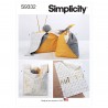 Simplicity Sewing Pattern S9332 Tote Bags in Various Styles Knitting Pin Wraps