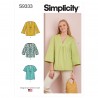 Simplicity Sewing Pattern S9333 Misses' Gathered Front Blouse Top Sleeve Options