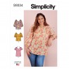 Simplicity Sewing Pattern S9334 Misses' V-Neck Top Blouse with Flutter Sleeves