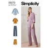 Simplicity Sewing Pattern S9270 Misses' V Neck Button Front Top, Trousers Shorts