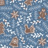 Polycotton Fabric Christmas Kiss a Gingerbread Man Mistletoe Festive Biscuits