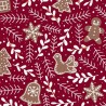 Polycotton Fabric Christmas Kiss a Gingerbread Man Mistletoe Festive Biscuits