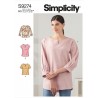 Simplicity Sewing Pattern S9274 Misses' Round Neckline Top with Notched Detail