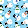 Polycotton Fabric Christmas Smiley Snowman Happy Snow Fun Colourful Scarves