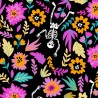 Polycotton Fabric Halloween Drop Dead Gorgeous Day of the Dead Skeletons Floral