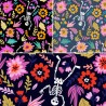 Polycotton Fabric Halloween Drop Dead Gorgeous Day of the Dead Skeletons Floral