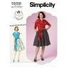 Simplicity Sewing Pattern S9288 Misses' Wrap Top Tie Ends Pleated Flared Skirt
