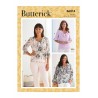 Butterick Sewing Pattern B6814 Misses' Top Blouse Ruffle Neck Sleeve Variations