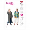Burda Sewing Pattern 6107 Women's Coats Cardigan Kimono Loose Fit Jacket