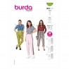 Burda Sewing Pattern 6110 Women's Tapered Leg Trousers Pleated Front Detail
