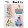 Simplicity Sewing Pattern S9304 Pretty Bags for Any Occasion Shopping Handbag