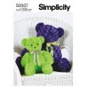 Simplicity Sewing Pattern S9307 Plush Bears in Two Sizes With Appliqued Noses