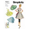 Simplicity Sewing Pattern S9311 Misses' 1950’s Style Vintage Aprons With Skirt
