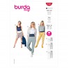 Burda Sewing Pattern 6124 Women's Slim Leg Trousers or Shorts Jersey Knit Waist