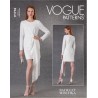 Vogue Sewing Pattern V1776 Misses' Dress has Asymmetric Draped Front Back Zip