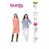 Burda Sewing Pattern 6129 Women's Dress Top or Tunic with Gathered Skirt Detail