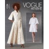 Vogue Sewing Pattern V1783 Misses' Button Front Dress and Belt With Bell Sleeves
