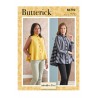 Butterick Sewing Pattern B6792 Misses' Swing Blouse Shirt Button Front Loose Fit