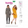 Burda Sewing Pattern 6180 Women's Casual Straight Dress Wide Sleeve Waist Gather
