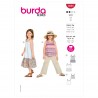 Burda Sewing Pattern 9280 Children Girls Summer Tie Shoulder Tops Dress Sundress