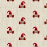 Cotton Rich Linen Look Fabric Christmas Elf Gonk Gnome Or Panel Upholstery Red