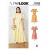 New Look Sewing Pattern N6694 Misses' Asymmetric Wrap Shirt Dress Puff Sleeves