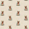 Cotton Rich Linen Look Fabric Novelty Yorkshire Terrier Or Panel Upholstery