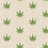 Cotton Rich Linen Look Fabric Hemp Leaf Or Panel Upholstery