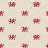 Cotton Rich Linen Look Fabric Welsh Dragon Or Panel Upholstery