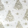100% Cotton Fabric John Louden Scandinavian Metallic Christmas Tree Swirly Xmas