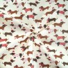 Polycotton Fabric Christmas Dog Dachshund in Jumpers Dogs Xmas Festive