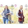 King Cole Knitting Pattern 5814 Women's Waistcoat Vests Knitted in Autumn Chunky