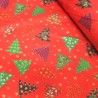 100% Cotton Fabric Lifestyle Christmas Trees Tossed Festive Xmas 140cm Wide