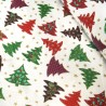 100% Cotton Fabric Lifestyle Christmas Trees Tossed Festive Xmas 140cm Wide