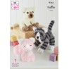 King Cole Knitting Pattern 9144 Cuddly Toy Animals Cats Kittens in Truffle