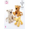 King Cole Knitting Pattern 9152 Lion Family Cuddly Toys in Big Value DK & Tinsel