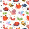 100% Cotton Digital Fabric Rose & Hubble Cartoon Bugs Insects 150cm Wide