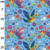 100% Cotton Digital Fabric Rose & Hubble Mosaic Rainbow Hummingbirds 150cm Wide