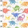 100% Cotton Digital Fabric Rose & Hubble Rainbow Dinosaurs Jurassic 150cm Wide
