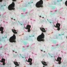 100% Cotton Digital Fabric Little Johnny Pastel Halloween Cats Bats Bows